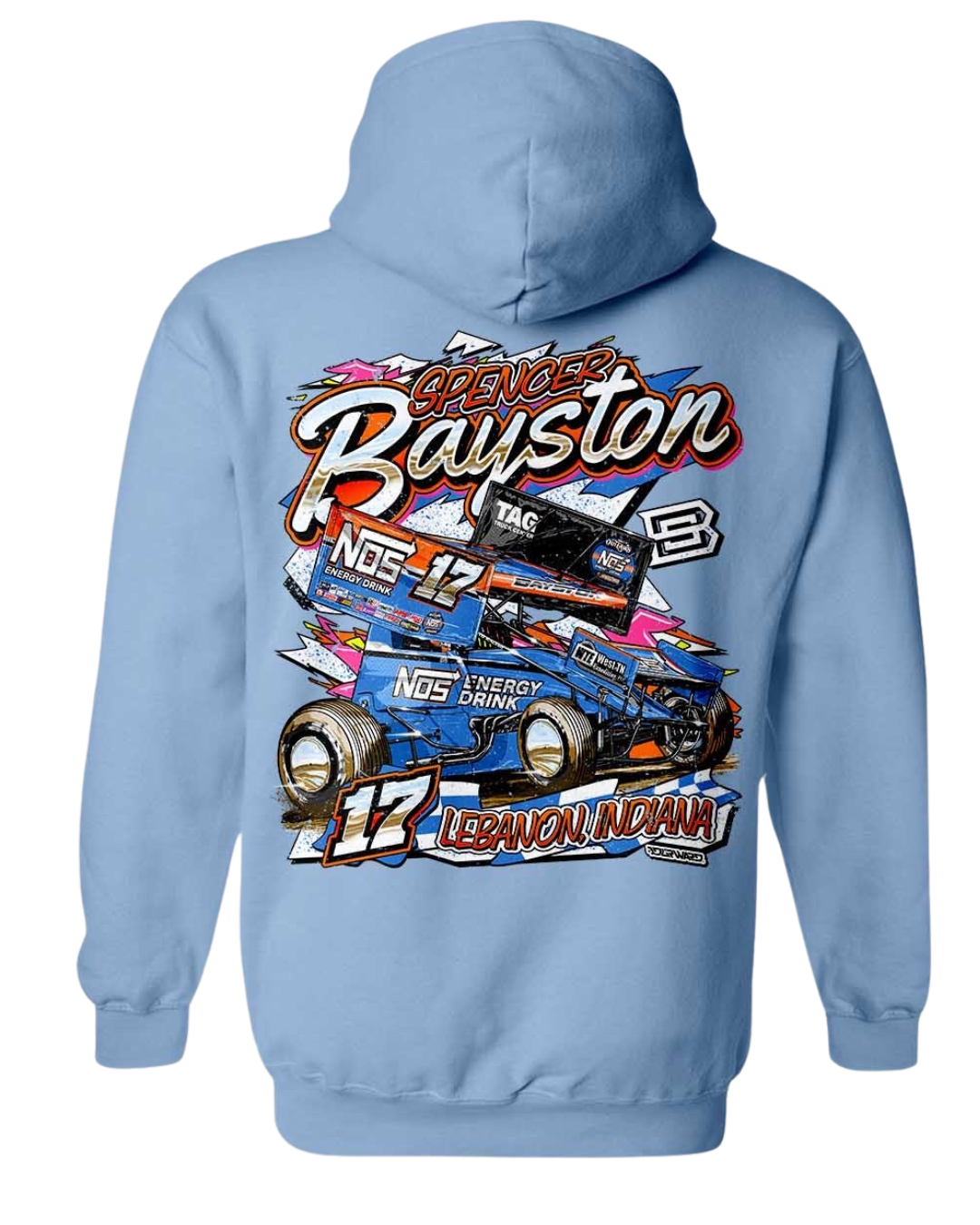 MECHANICAL BLUE LIGHT BLUE HOODIE