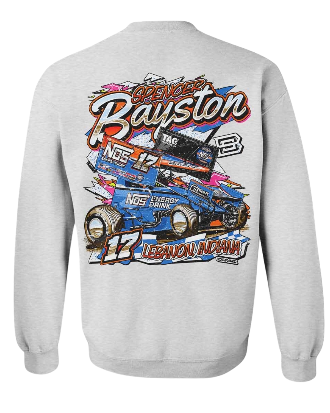 MECHANICAL BLUE ASH GREY CREWNECK