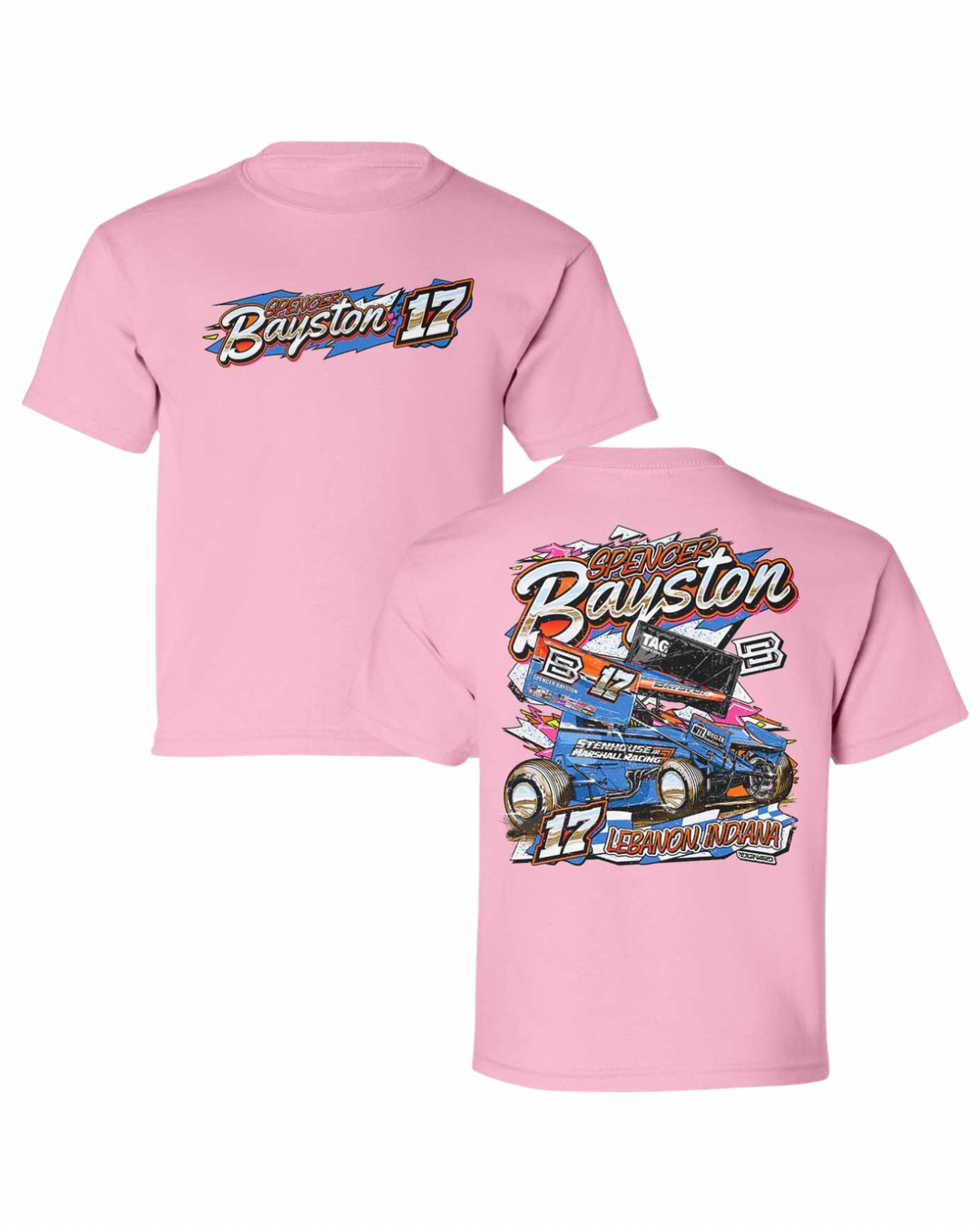 YOUTH MECHANICAL BLUE LIGHT PINK T-SHIRT